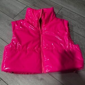 HOT PINK PATENT VEST